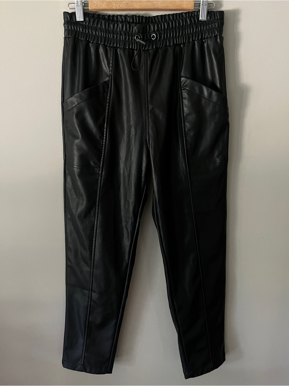Rails Black Faux Leather Jogger Pants